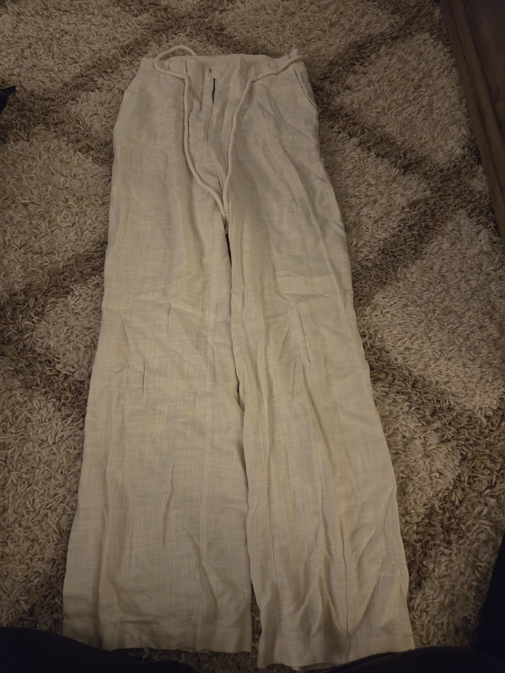 Heartloom Cream Wide Leg Linen Pants
